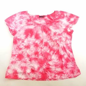 Avenue Pink and White Tie Dye Top Size 18/20